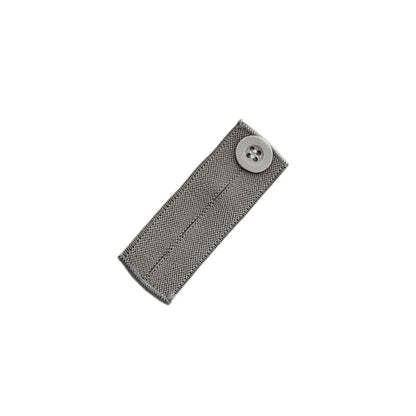 Gray 3-buttonhole elastic waist extender, single piece