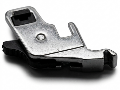 Close-up macro detail of snap-on adapter mechanism