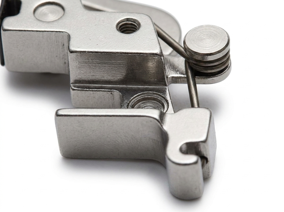 Close-up macro detail of Husqvarna Viking low shank adapter