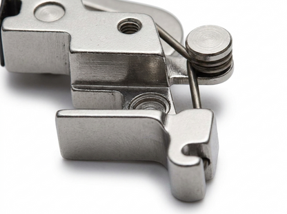 Close-up macro detail of Husqvarna Viking low shank adapter
