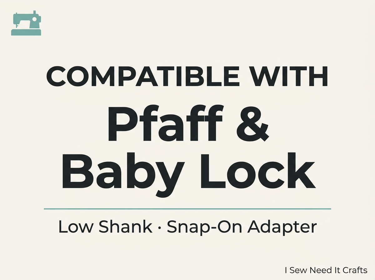 Compatible with Pfaff and Baby Lock low shank machines