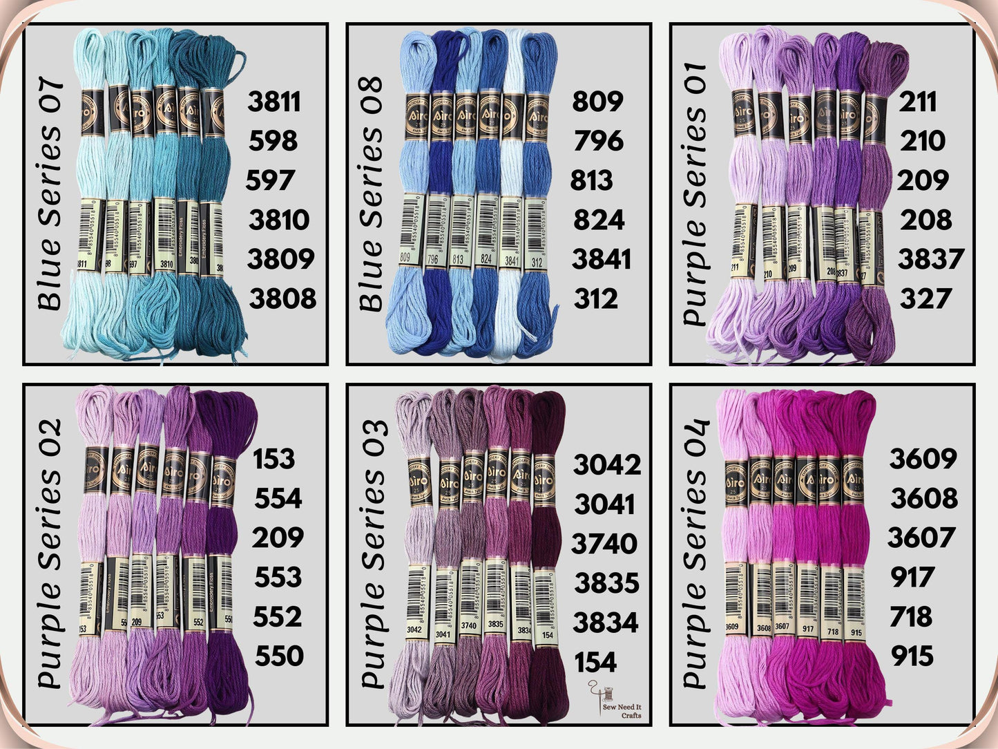 6 Pack Embroidery Thread Skeins | Cross Stitch Thread, Sewing Thread, Bracelet Thread, Bracelet Making, Craft Supplies, Embroidery Supplies