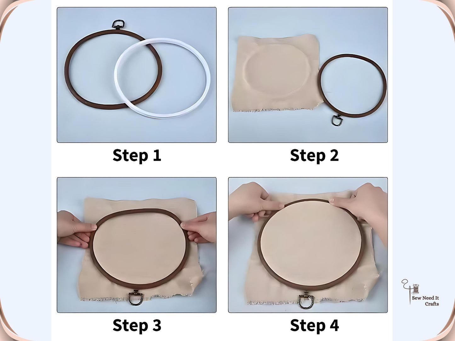 Faux Wood Embroidery Hoops, Imitation Wood Hoop, Circle, Octagon, Oval Embroidery Frame