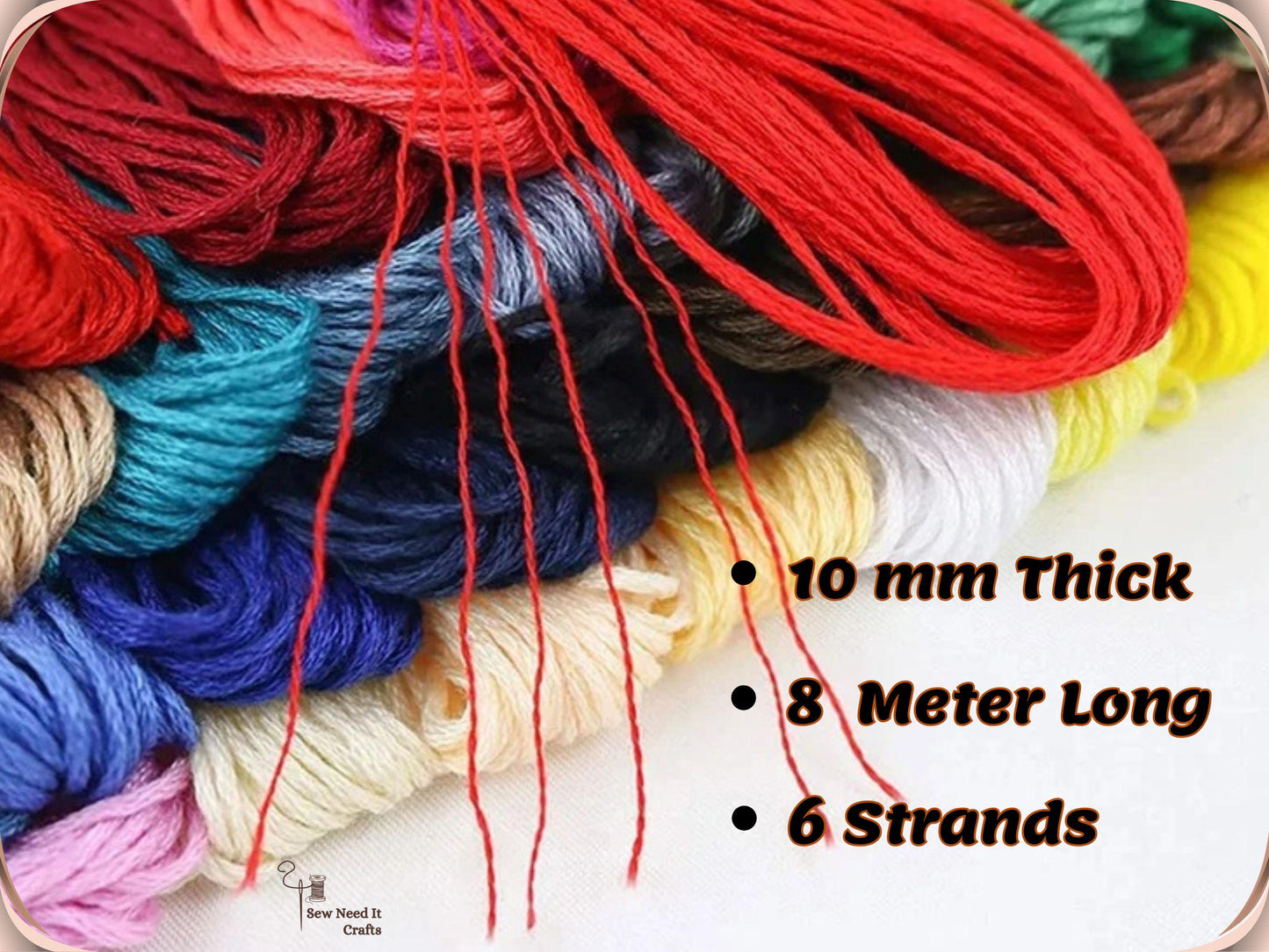 6 Pack Embroidery Thread Skeins | Cross Stitch Thread, Sewing Thread, Bracelet Thread, Bracelet Making, Craft Supplies, Embroidery Supplies