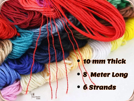6 Pack Embroidery Thread Skeins | Cross Stitch Thread, Sewing Thread, Bracelet Thread, Bracelet Making, Craft Supplies, Embroidery Supplies
