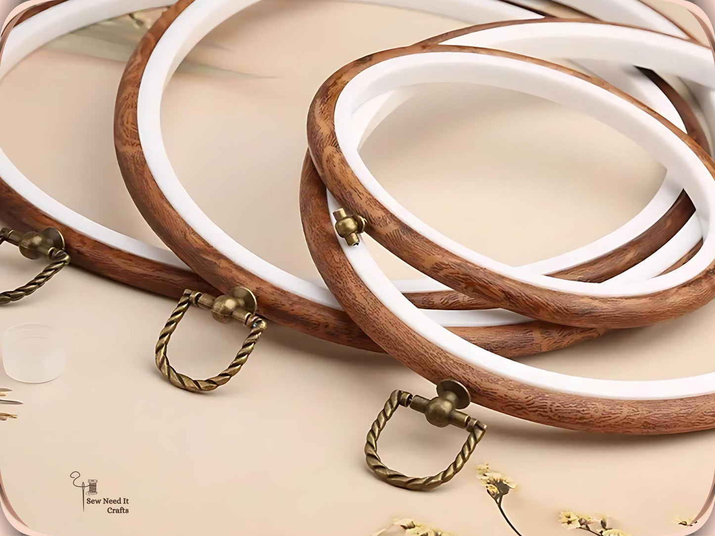 Faux Wood Embroidery Hoops, Imitation Wood Hoop, Circle, Octagon, Oval Embroidery Frame