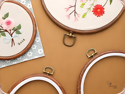 Faux Wood Embroidery Hoops, Imitation Wood Hoop, Circle, Octagon, Oval Embroidery Frame