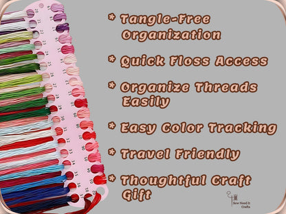 Embroidery Thread Organizer Numbered Boards 01-111, Floss Holder for Embroidery Organization