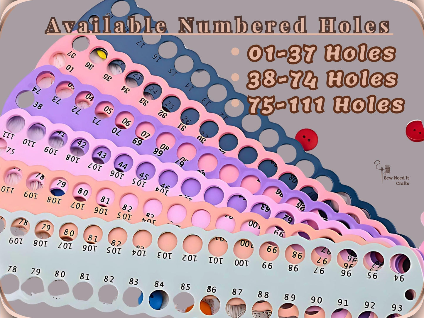 Embroidery Thread Organizer Numbered Boards 01-111, Floss Holder for Embroidery Organization