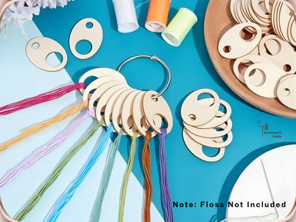 50 Pcs Embroidery Floss Organizer Wooden Boards, Embroidery Organization