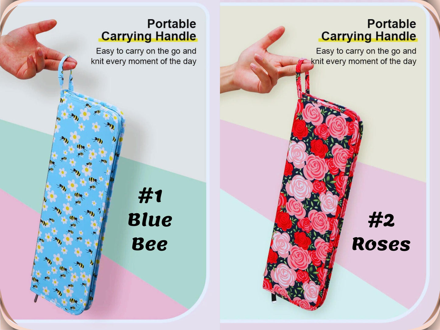 Long Knitting Needle Case Empty 16.9” (43 cm)