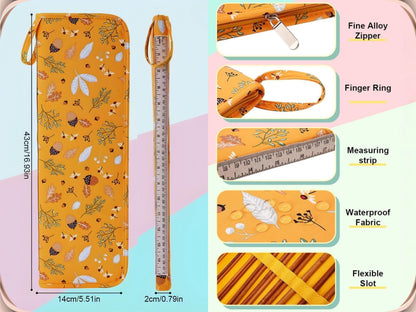 Long Knitting Needle Case Empty 16.9” (43 cm)