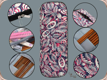 Long Knitting Needle Case Empty 15.7”/40cm, Knitting Organizer
