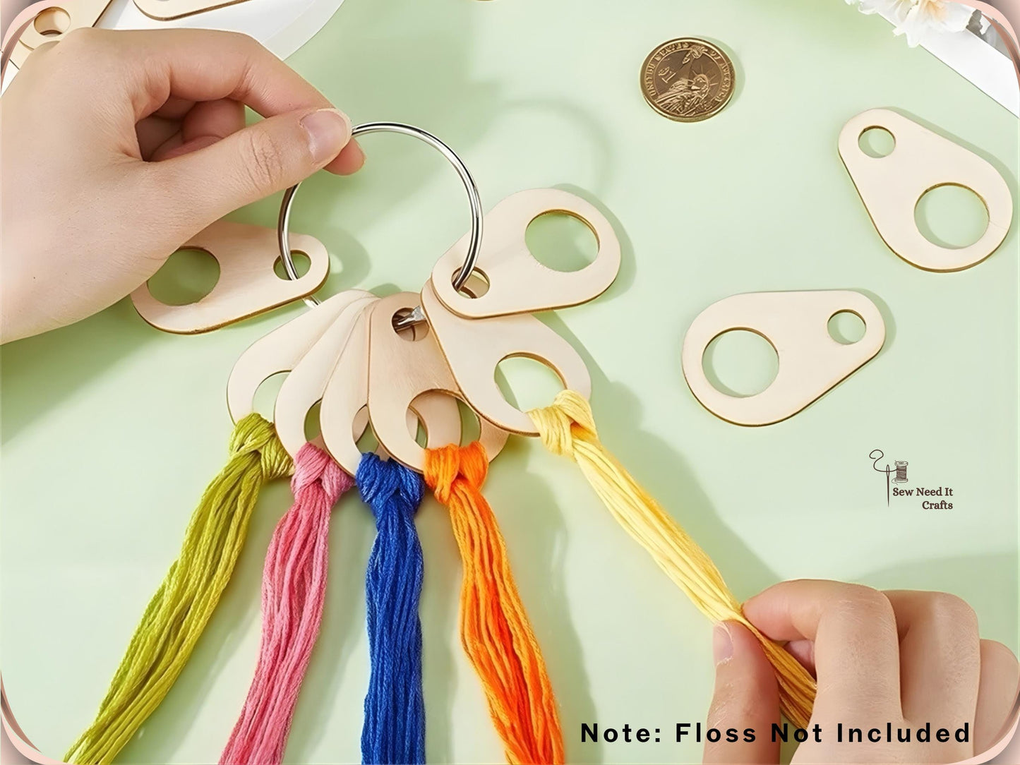50 Pcs Embroidery Floss Organizer Wooden Boards, Embroidery Organization