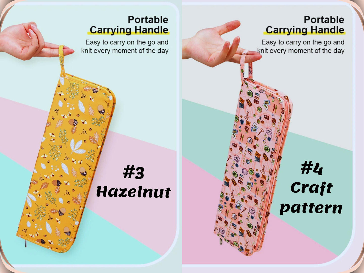 Long Knitting Needle Case Empty 16.9” (43 cm)