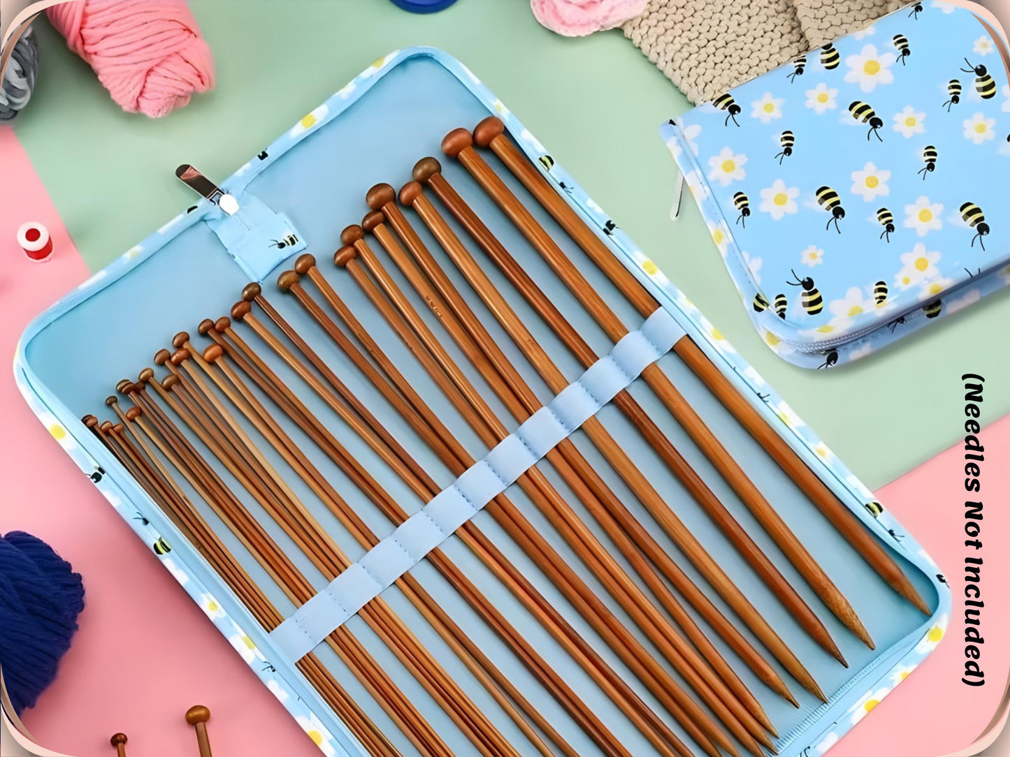 Long Knitting Needle Case Empty 16.9” (43 cm)