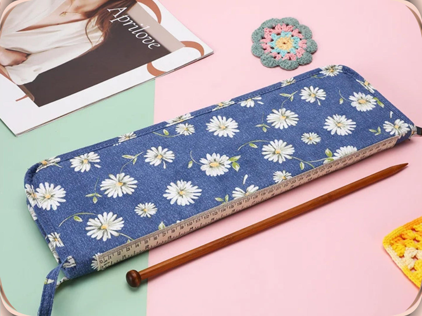 Long Knitting Needle Case Empty 16.9” (43 cm)