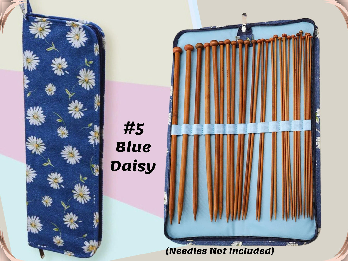 Long Knitting Needle Case Empty 16.9” (43 cm)