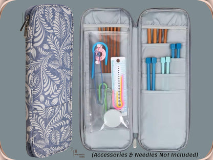 Long Knitting Needle Case Empty 15.7”/40cm, Knitting Organizer