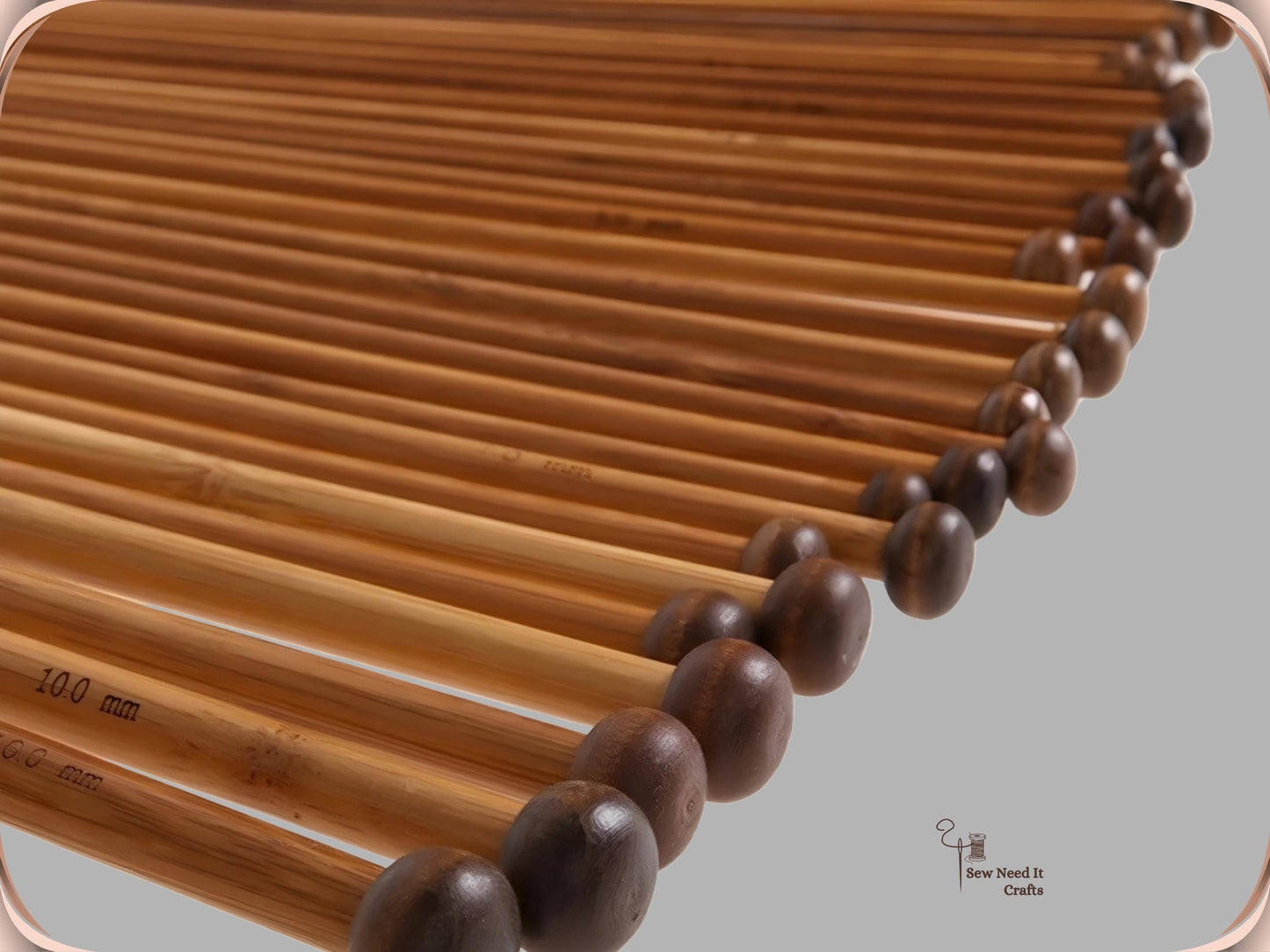 36 Pcs Carbonized Bamboo Knitting Needle Set, Single Point Knitting Needles
