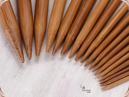 36 Pcs Carbonized Bamboo Knitting Needle Set, Single Point Knitting Needles