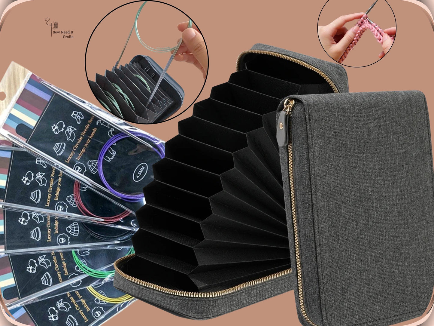 Circular Knitting Needle Case, Circular Knitting Needle Storage Organizer