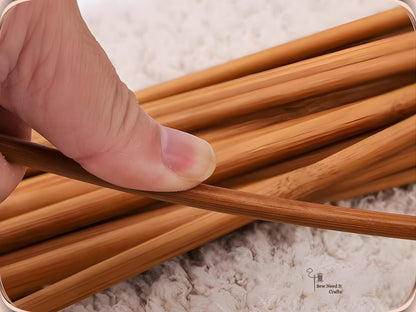 36 Pcs Carbonized Bamboo Knitting Needle Set, Single Point Knitting Needles