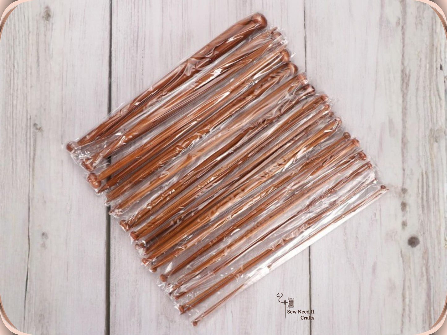 36 Pcs Carbonized Bamboo Knitting Needle Set, Single Point Knitting Needles