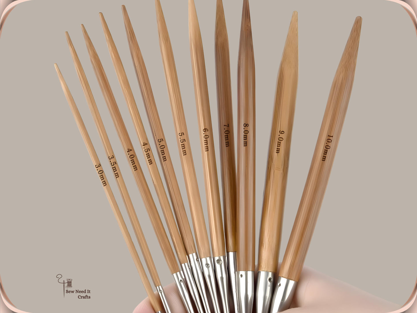 Wood Circular Knitting Needles 80cm 3-10mm, Bamboo Circular Knitting Needles