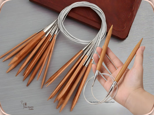 Wood Circular Knitting Needles 80cm 3-10mm, Bamboo Circular Knitting Needles