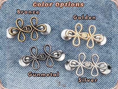 No Sew Waist Adjusters for Pants, Jeans Waist Tightener, Clover Flower Design