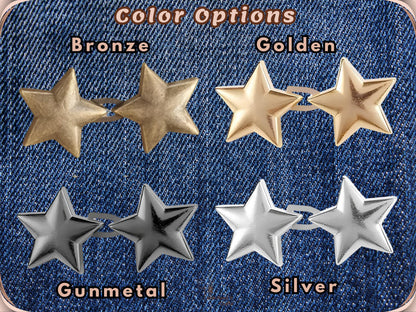 No Sew Waist Adjusters for Pants, Jeans Waist Tightener, Star Shape Design