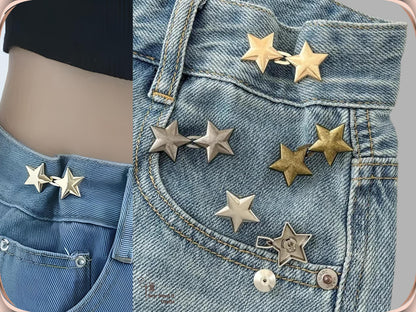 No Sew Waist Adjusters for Pants, Jeans Waist Tightener, Star Shape Design