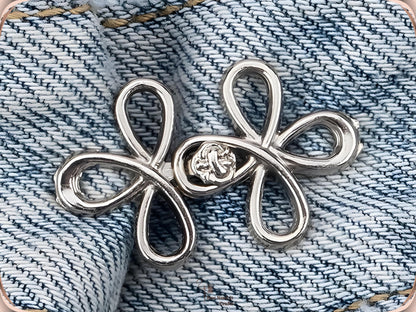 No Sew Waist Adjusters for Pants, Jeans Waist Tightener, Clover Flower Design