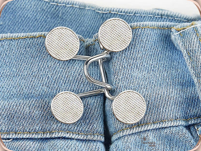 No Sew Waist Adjusters for Pants, Jeans Waist Tightener, Classic Button Design