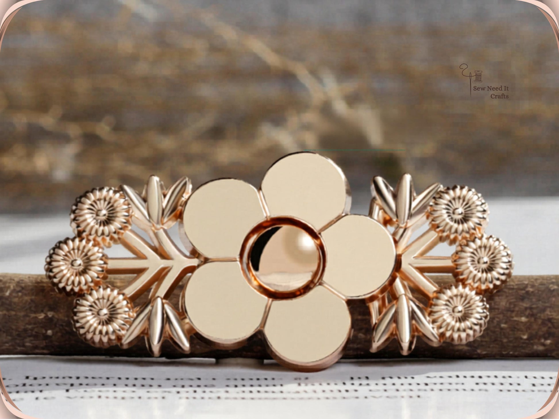 Golden flower no-sew jean waist adjuster clip, one set