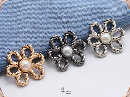 No Sew Waist Adjusters for Pants, Jeans Waist Tightener Pearl Flower Design