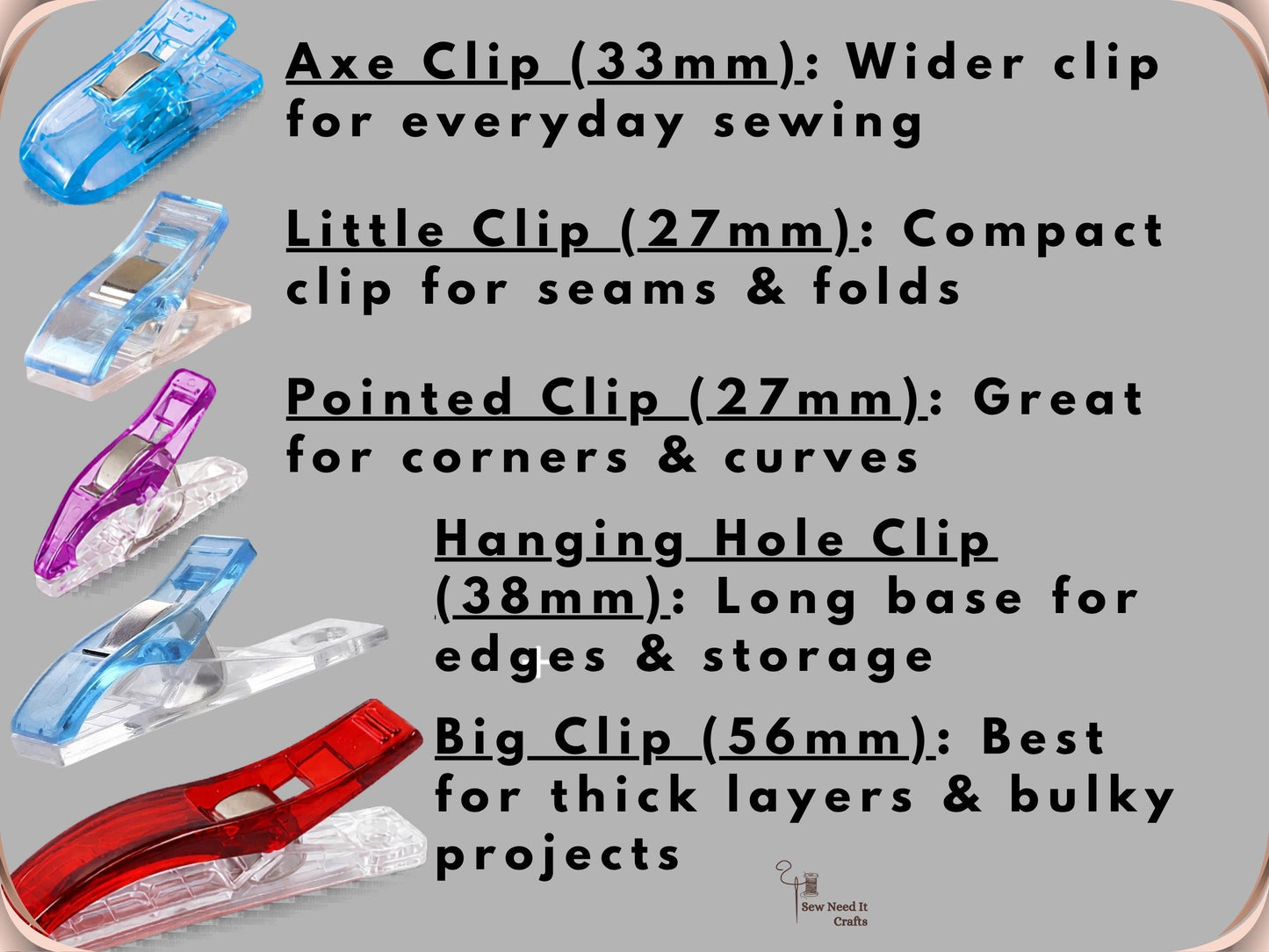 10-100 Pcs Multi-Style Sewing Clips for Sewing, Quilting & Binding Fabric Clips