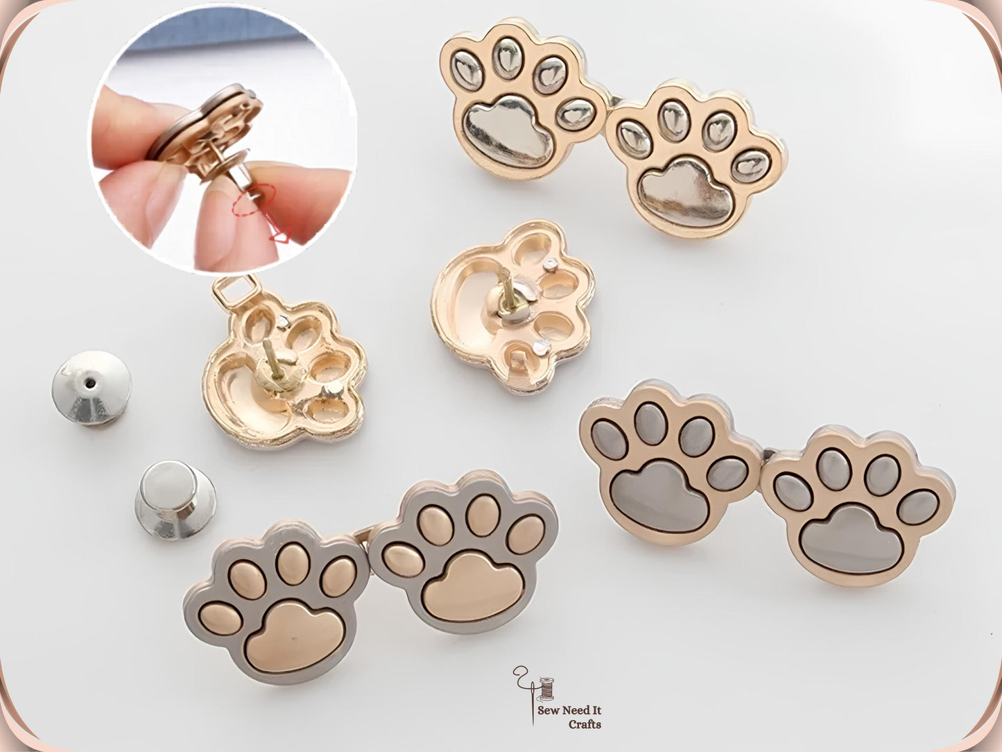 No Sew Waist Adjusters for Pants, Jeans Waist Tightener 3D Dog Paw, Cat Paw Design