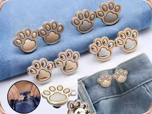 No Sew Waist Adjusters for Pants, Jeans Waist Tightener 3D Dog Paw, Cat Paw Design