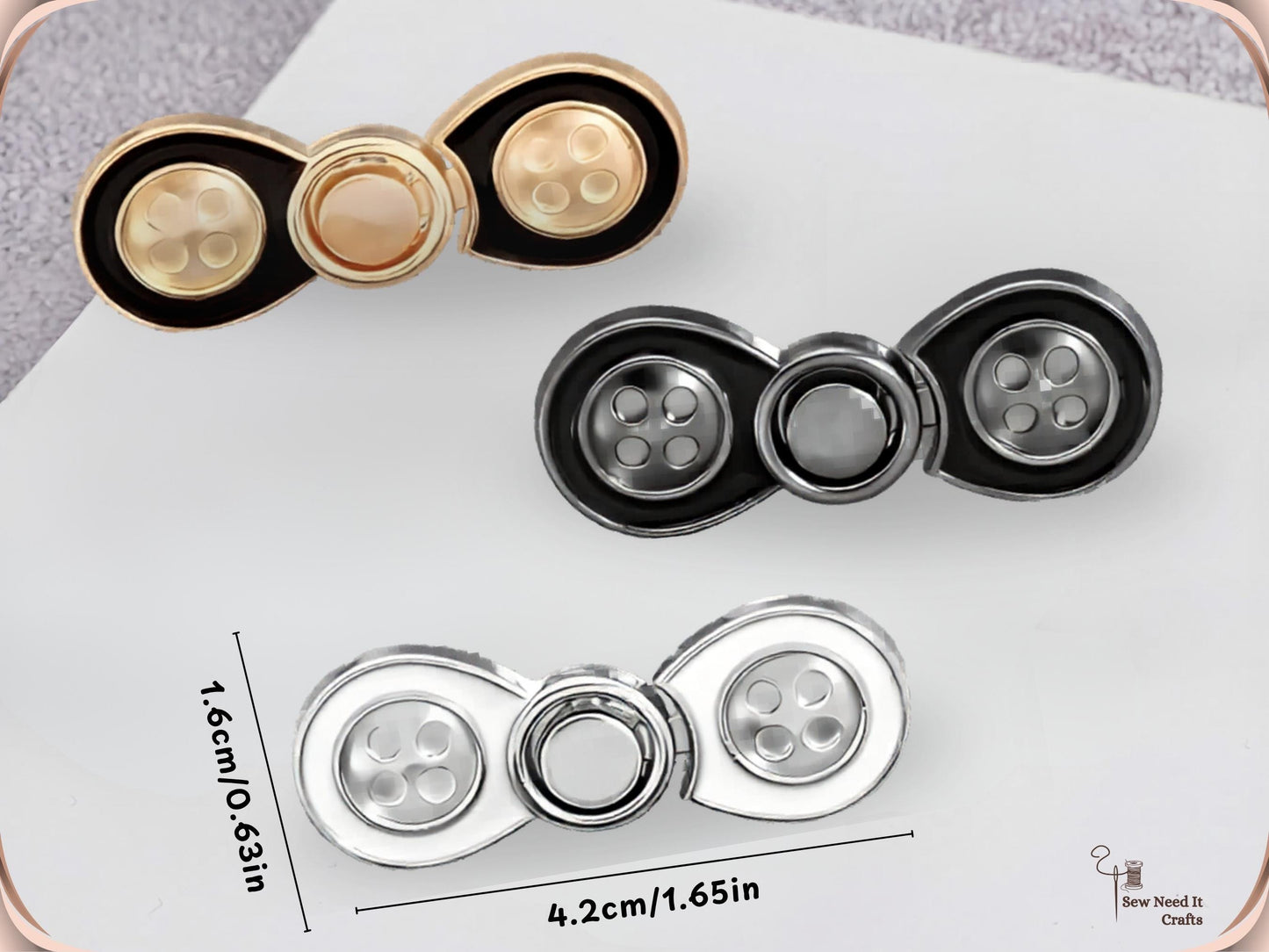 No Sew Waist Adjusters for Pants, Jeans Waist Tightener Bow Button Design