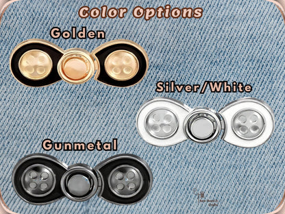 No Sew Waist Adjusters for Pants, Jeans Waist Tightener Bow Button Design