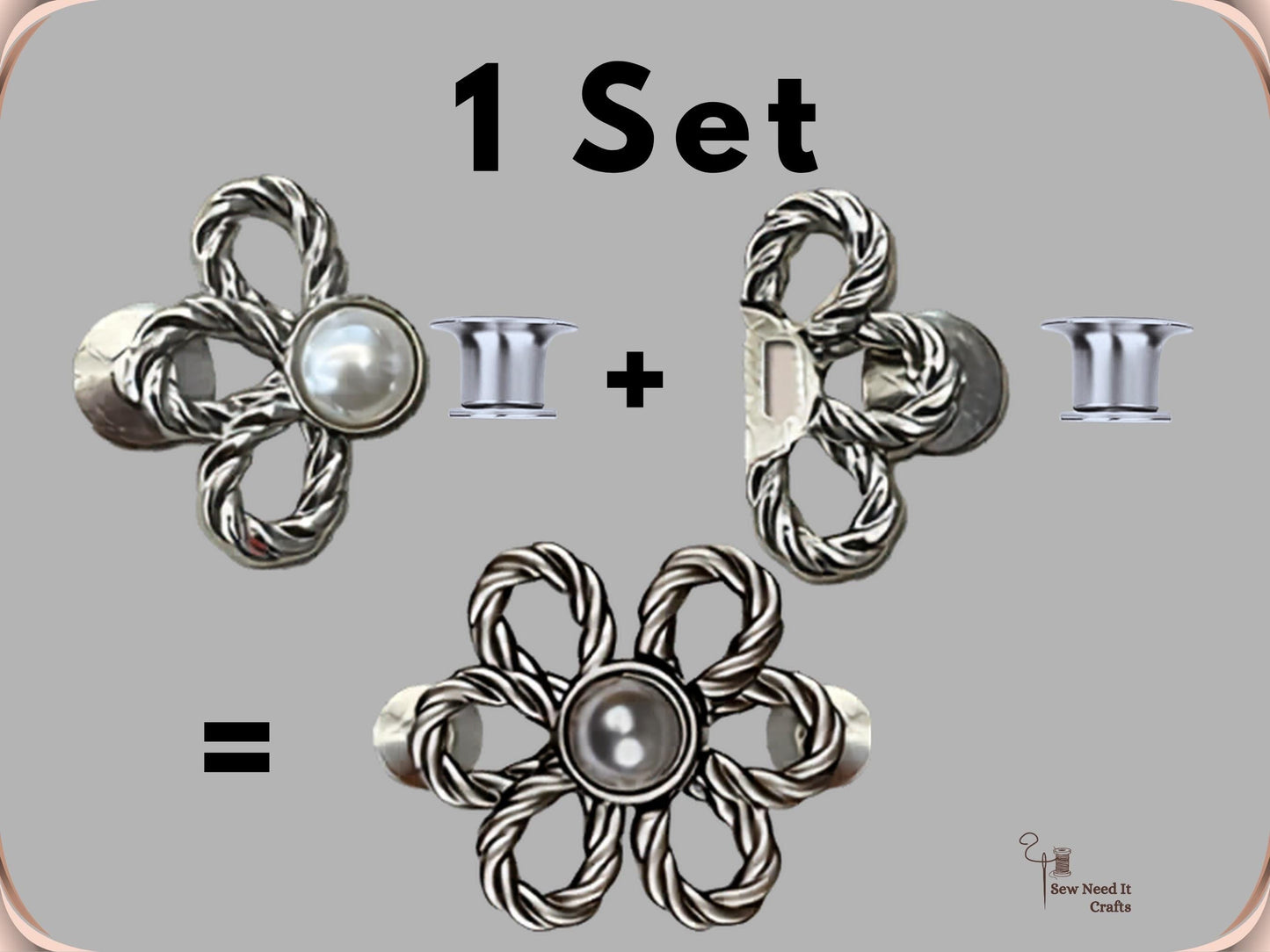 No Sew Waist Adjusters for Pants, Jeans Waist Tightener Pearl Flower Design