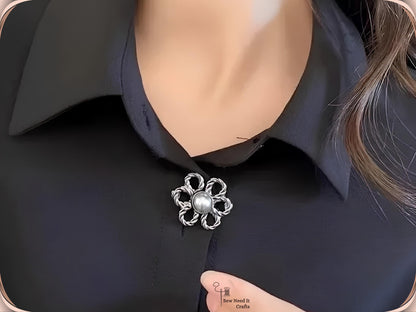 No Sew Waist Adjusters for Pants, Jeans Waist Tightener Pearl Flower Design