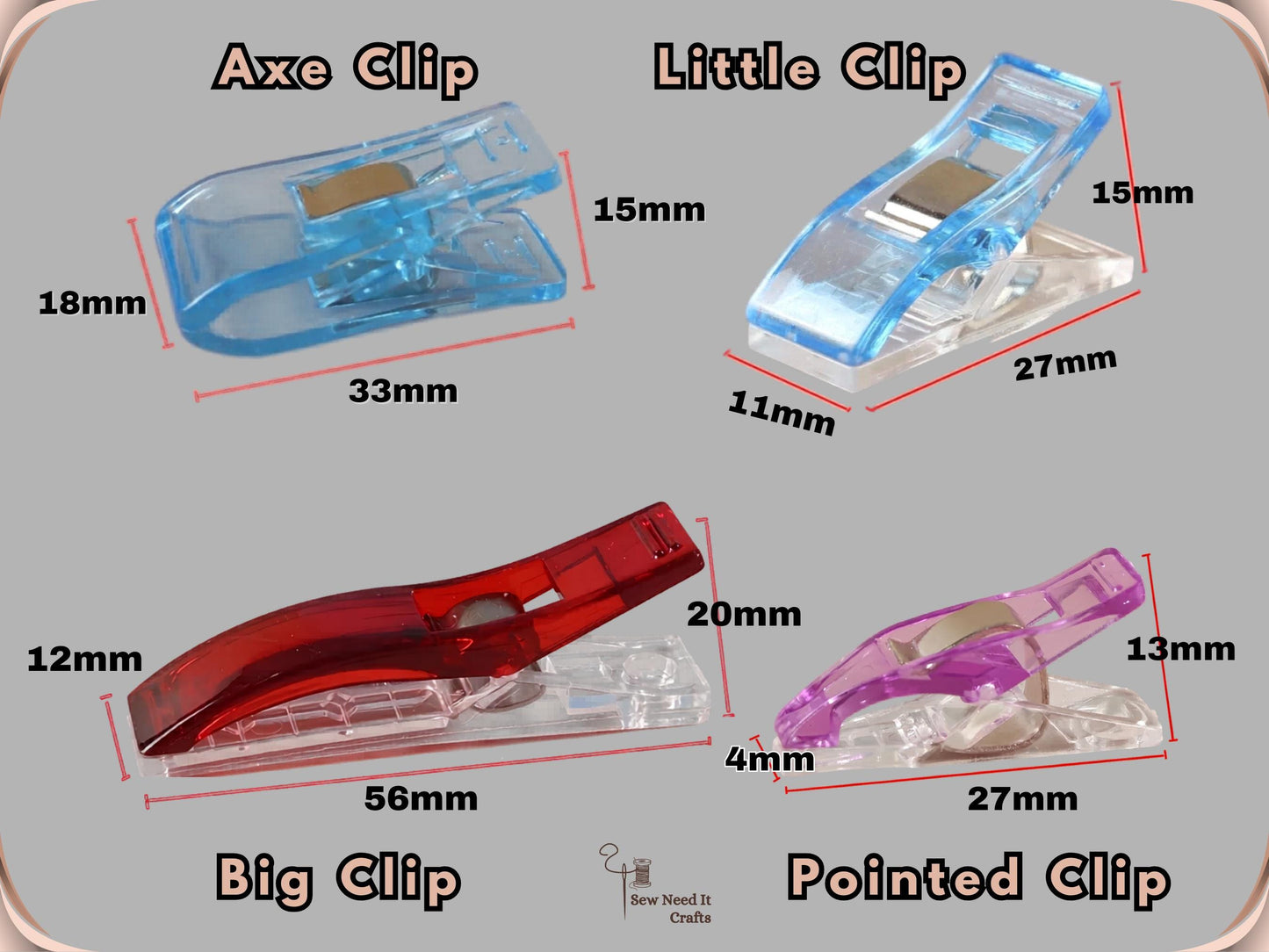 10-100 Pcs Multi-Style Sewing Clips for Sewing, Quilting & Binding Fabric Clips