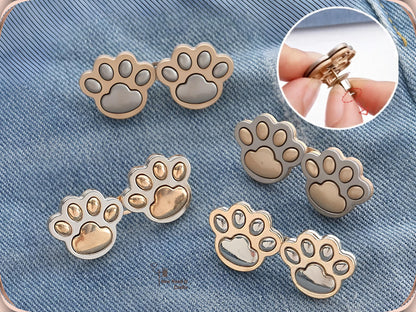 No Sew Waist Adjusters for Pants, Jeans Waist Tightener 3D Dog Paw, Cat Paw Design