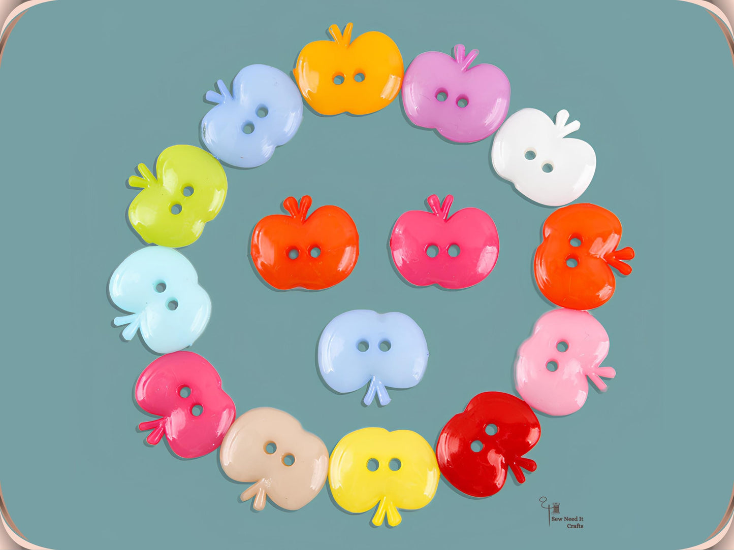 50 Pcs Novelty Sewing Buttons, Heart Shaped Buttons, Baby Buttons, Star Buttons, Flower Buttons, Apple Buttons, Daisy Buttons, Craft Buttons