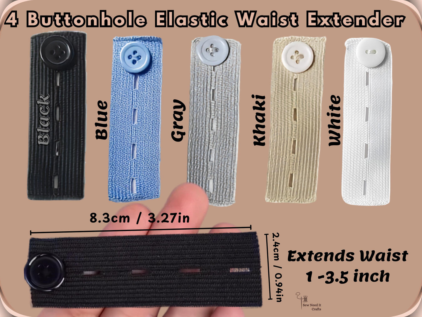 No Sew Pants Waist Extenders, Waistband Extender, Belt Extender, Waistband Adjuster, Button Extender For Jeans, Maternity Jeans Extender