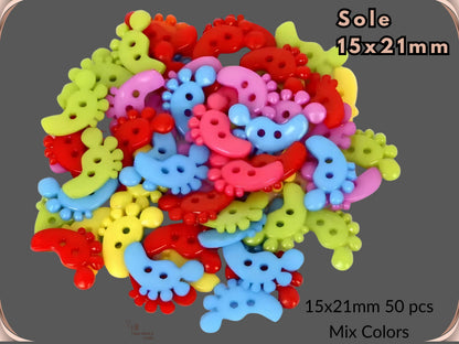 50 Pcs Novelty Sewing Buttons, Heart Shaped Buttons, Baby Buttons, Star Buttons, Flower Buttons, Apple Buttons, Daisy Buttons, Craft Buttons