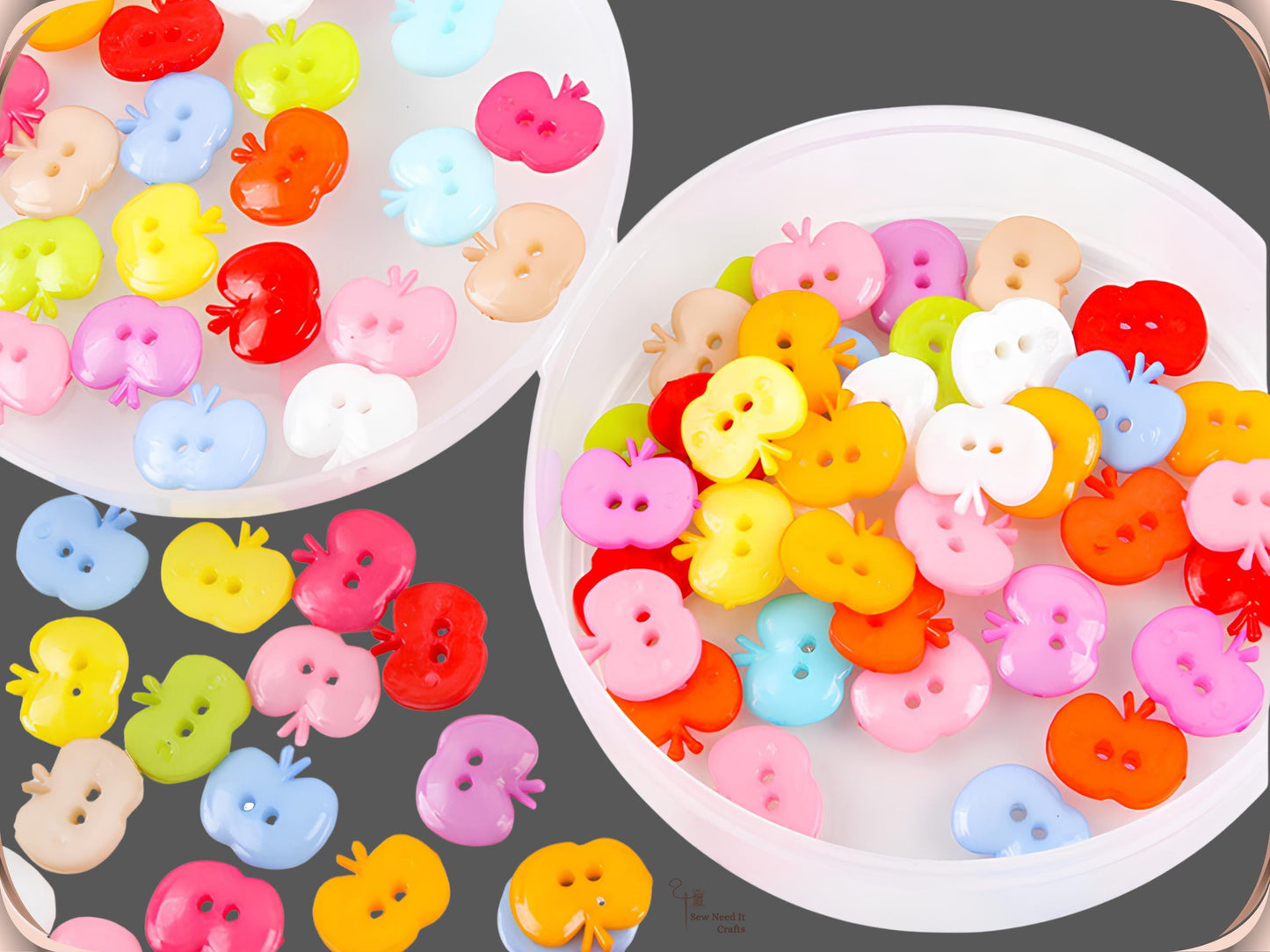 50 Pcs Novelty Sewing Buttons, Heart Shaped Buttons, Baby Buttons, Star Buttons, Flower Buttons, Apple Buttons, Daisy Buttons, Craft Buttons